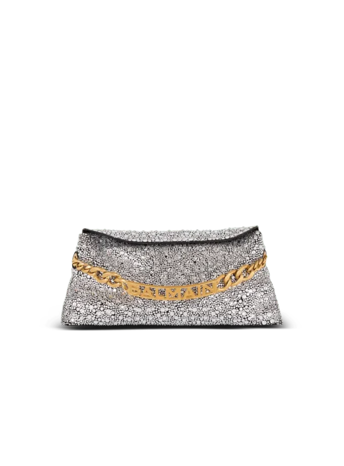 1945 Pochette en daim souple et strass 1945 Pochette en daim souple et strass