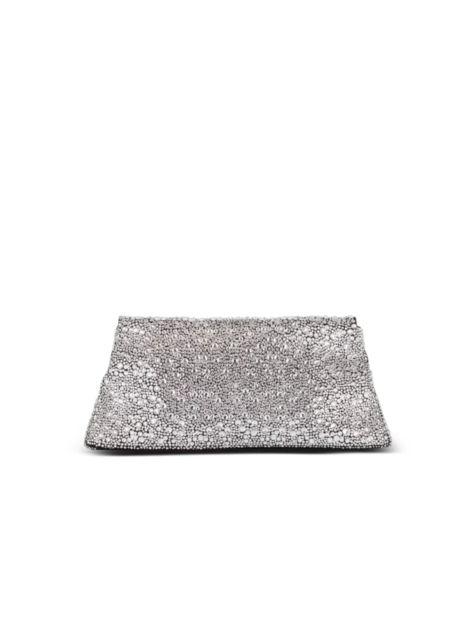 1945 Pochette en daim souple et strass 1945 Pochette en daim souple et strass