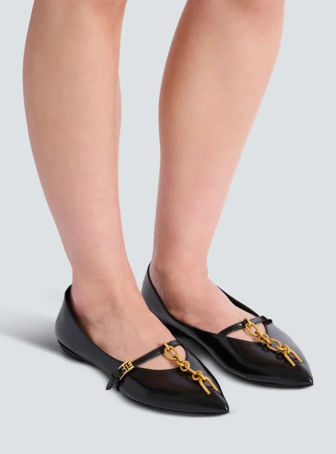 Ballerines Sync en cuir d&rsquo;agneau brillant