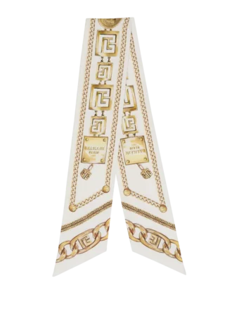 Bandana en soie imprimé avec motif Balmain Chains