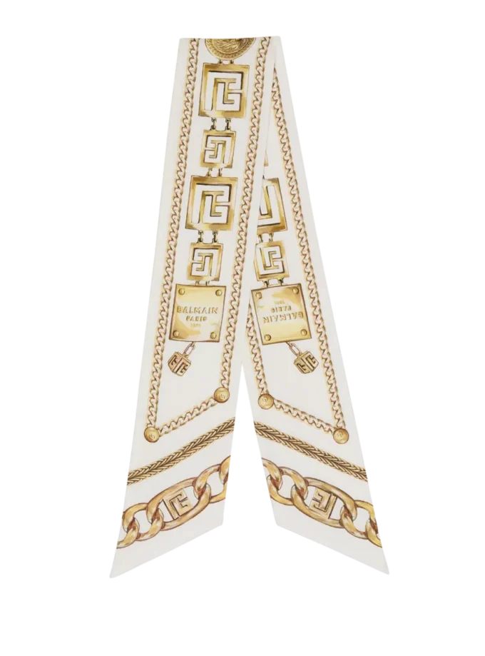 Bandana en soie imprimé avec motif Balmain Chains