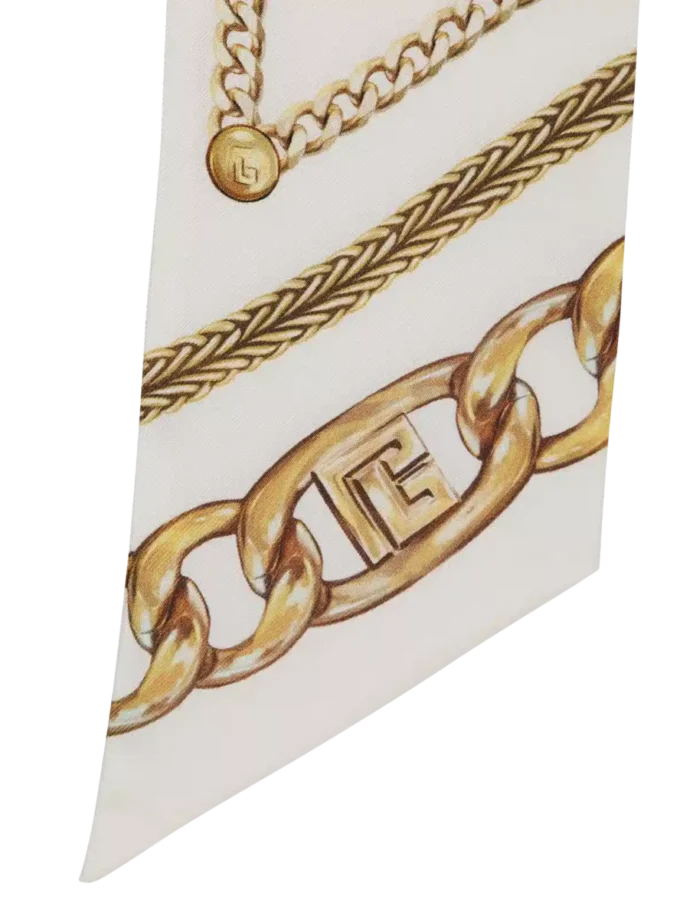 Bandana en soie imprimé avec motif Balmain Chains