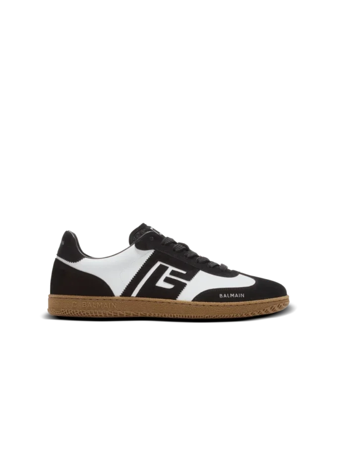 Baskets Balmain Swan en cuir de veau et daim