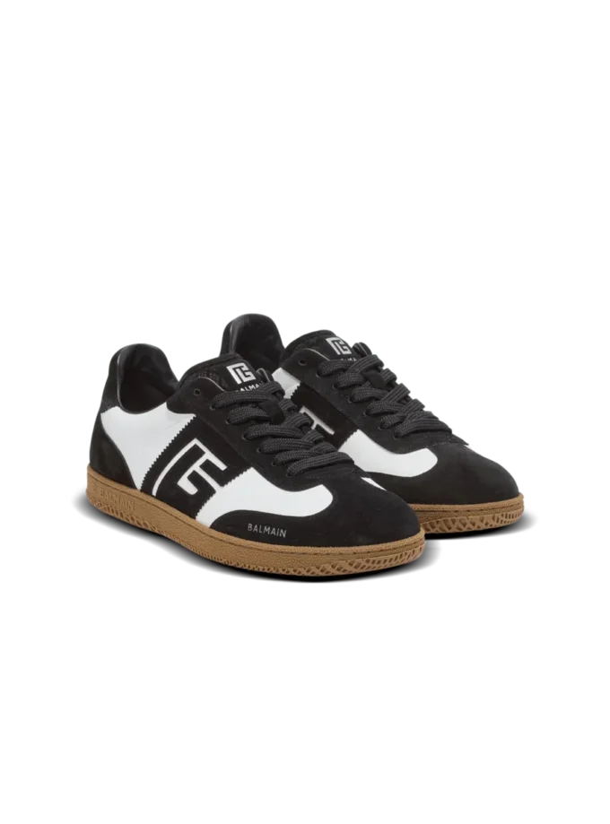 Baskets Balmain Swan en cuir de veau et daim