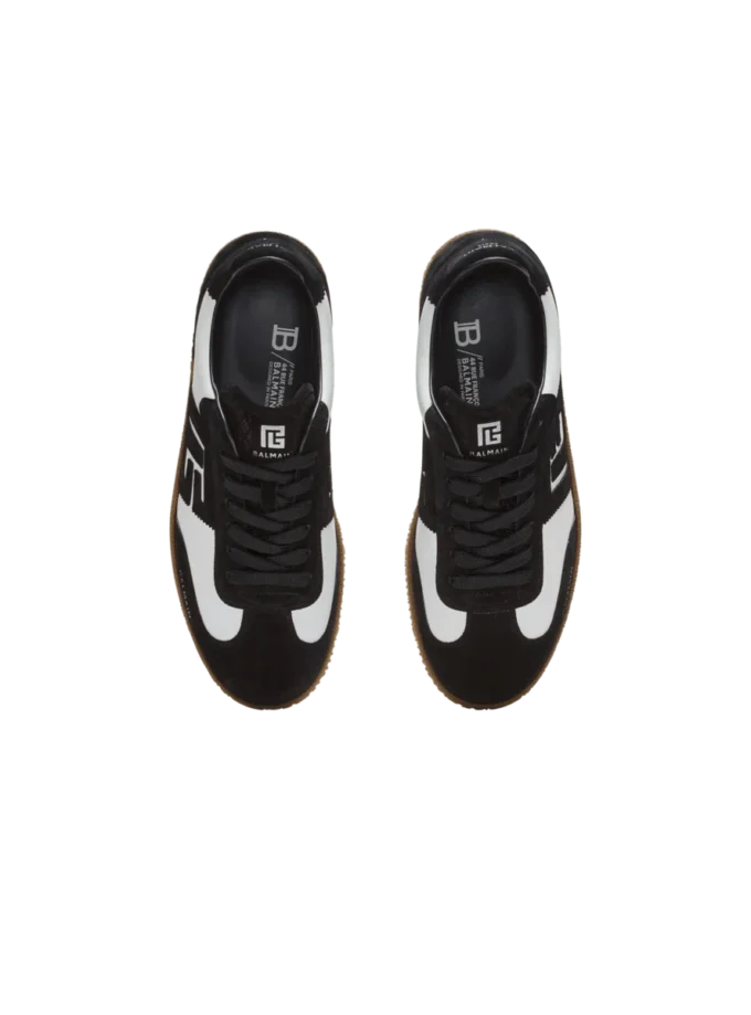Baskets Balmain Swan en cuir de veau et daim