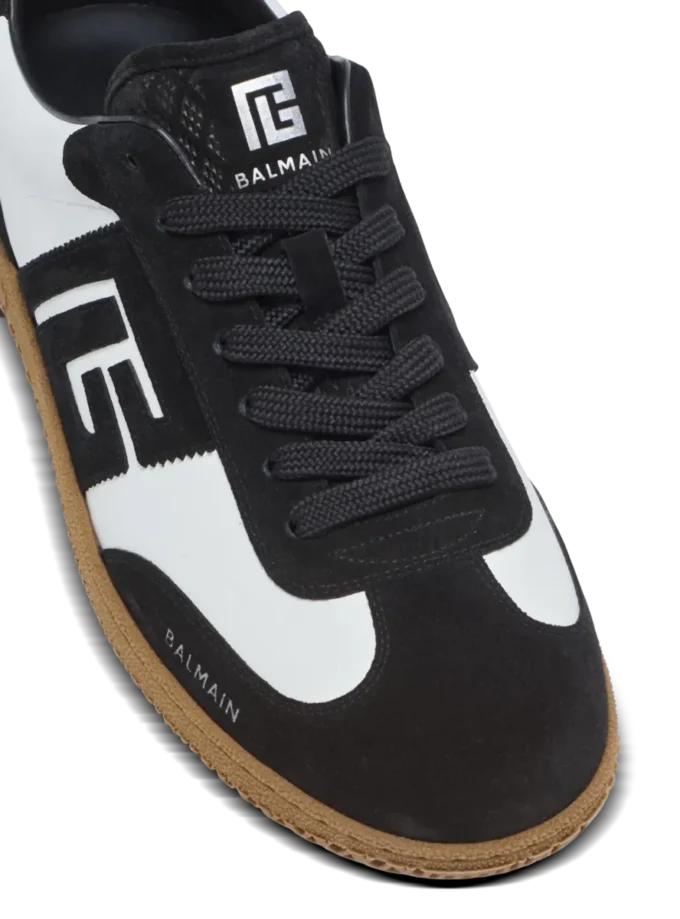 Baskets Balmain Swan en cuir de veau et daim