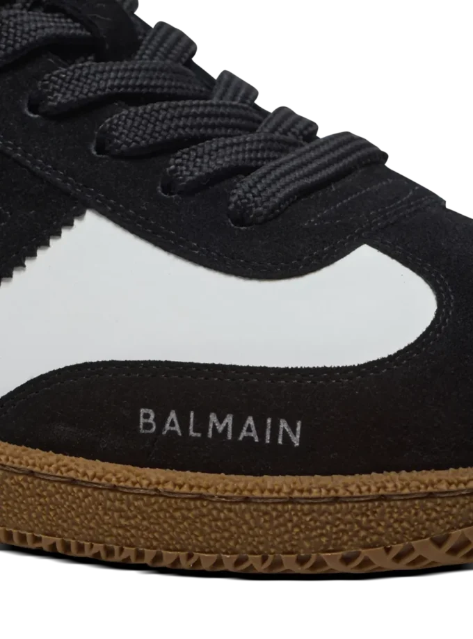 Baskets Balmain Swan en cuir de veau et daim