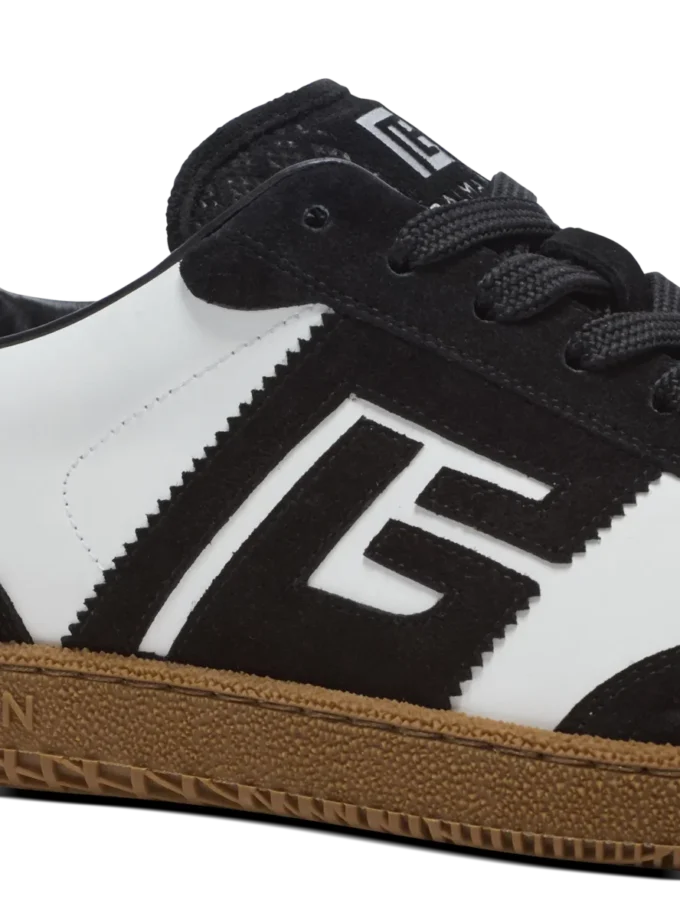 Baskets Balmain Swan en cuir de veau et daim