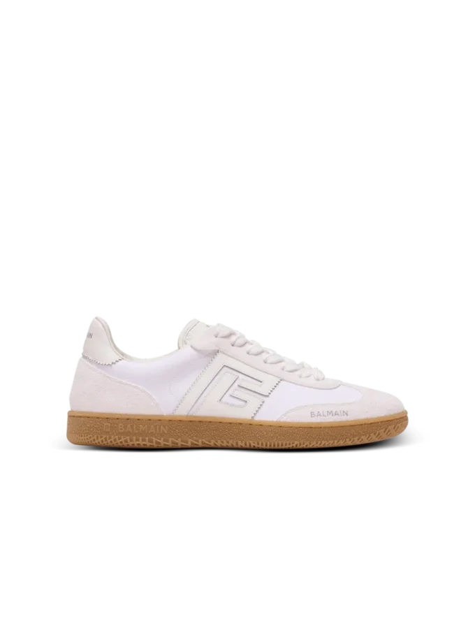 Baskets Balmain Swan en cuir et toile Baskets Balmain Swan en cuir et toile