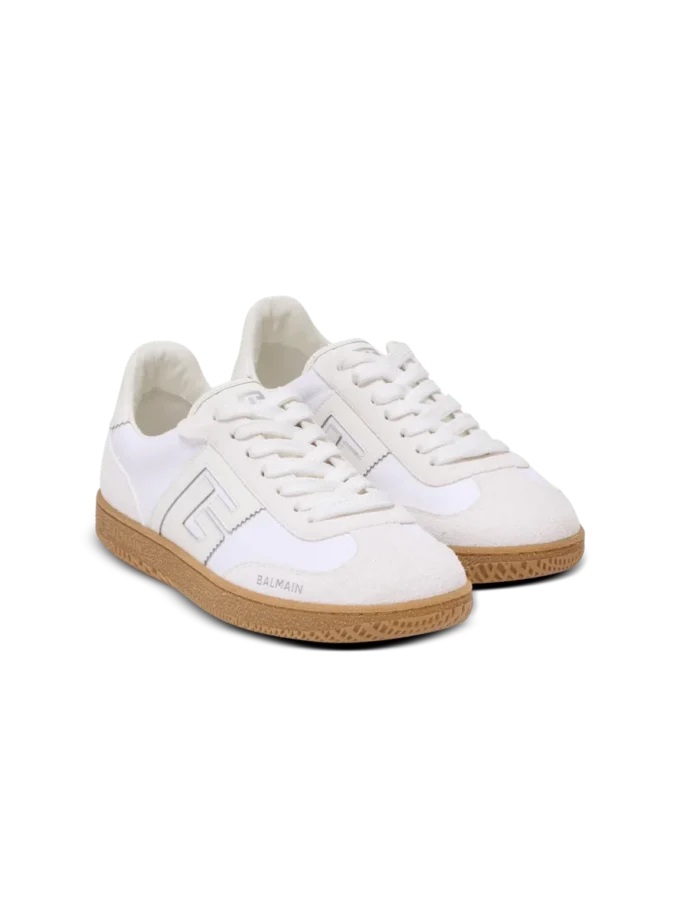 Baskets Balmain Swan en cuir et toile Baskets Balmain Swan en cuir et toile