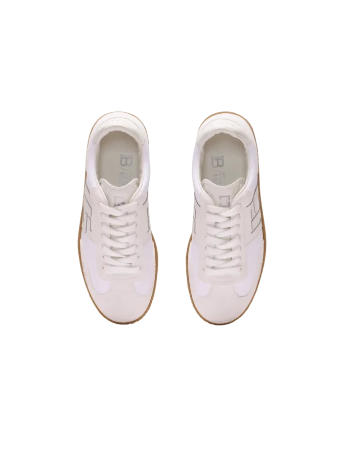 Baskets Balmain Swan en cuir et toile Baskets Balmain Swan en cuir et toile