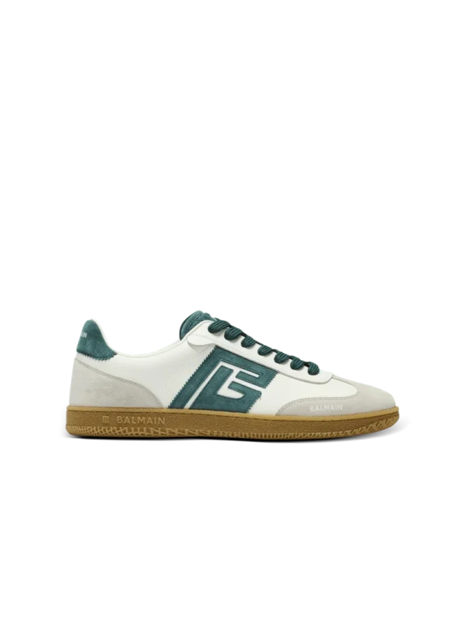 Baskets Balmain Swan en daim et cuir lisse