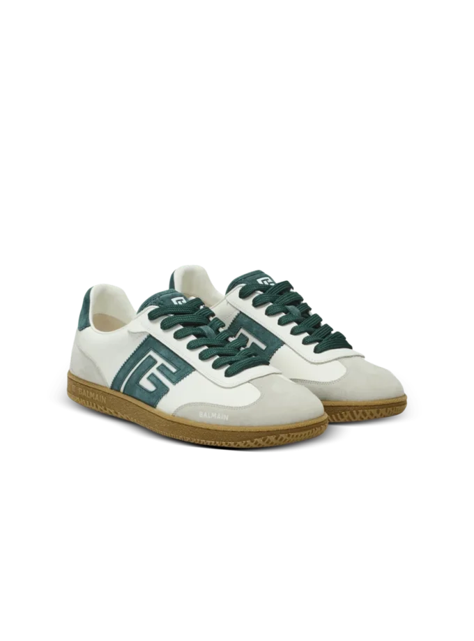 Baskets Balmain Swan en daim et cuir lisse