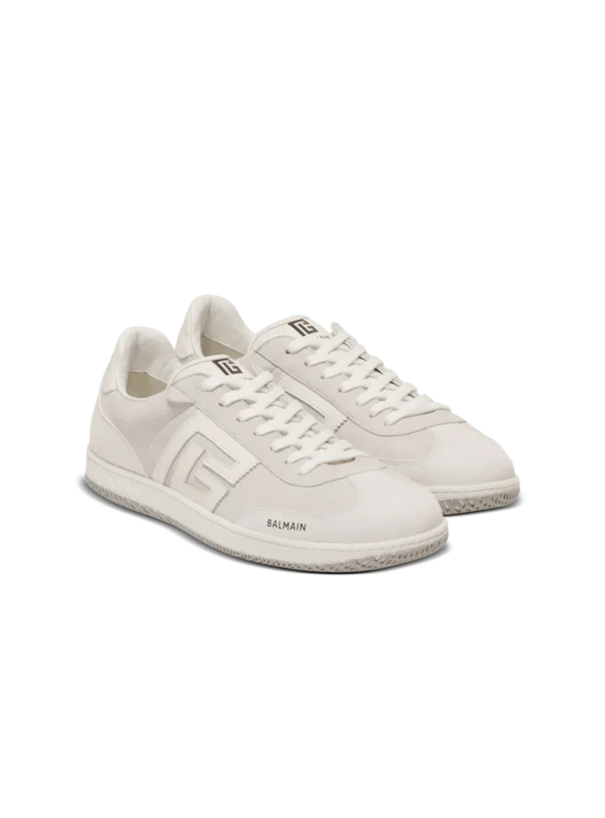 Baskets Balmain Swan en daim et cuir lisse Baskets Balmain Swan en daim et cuir lisse