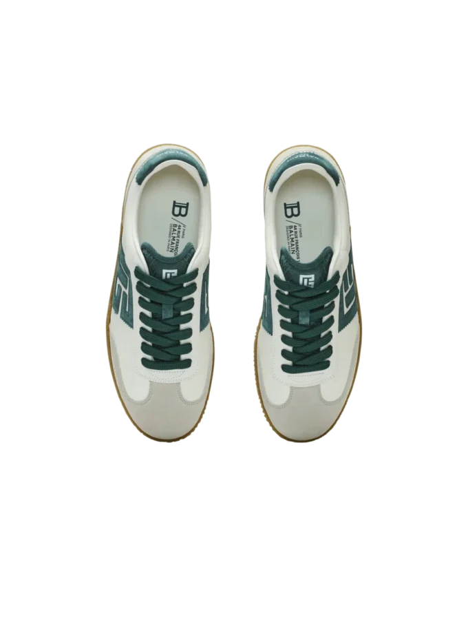 Baskets Balmain Swan en daim et cuir lisse