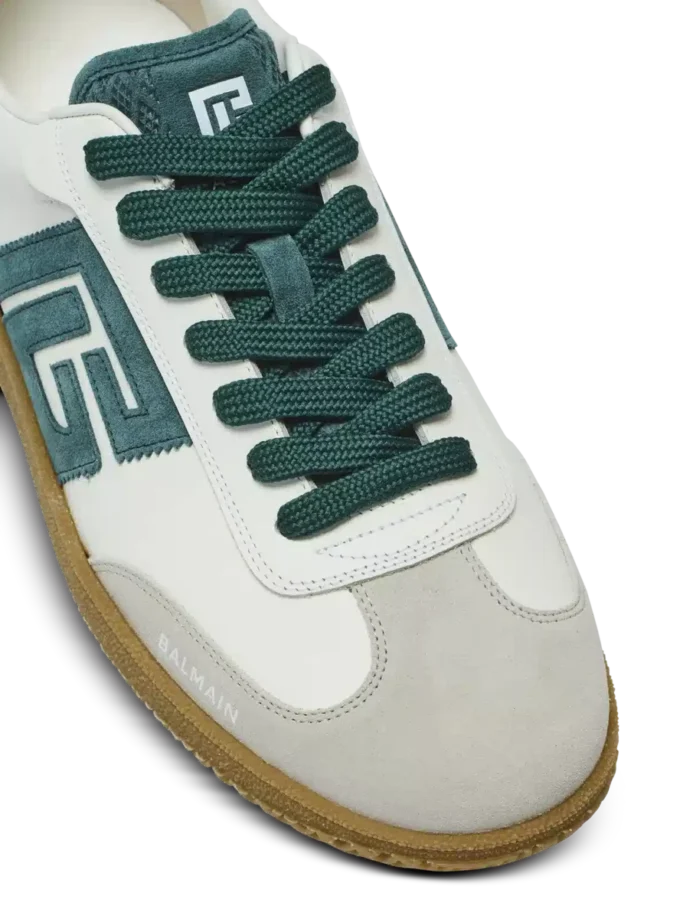 Baskets Balmain Swan en daim et cuir lisse