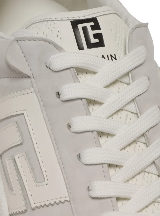 Baskets Balmain Swan en daim et cuir lisse Baskets Balmain Swan en daim et cuir lisse