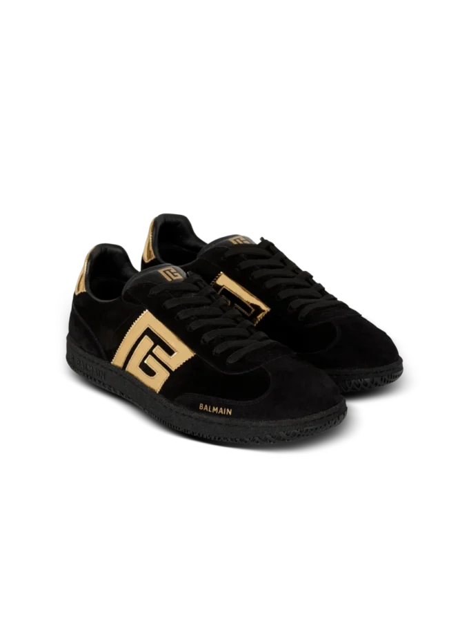 Baskets Balmain Swan en daim et cuir verni Baskets Balmain Swan en daim et cuir verni