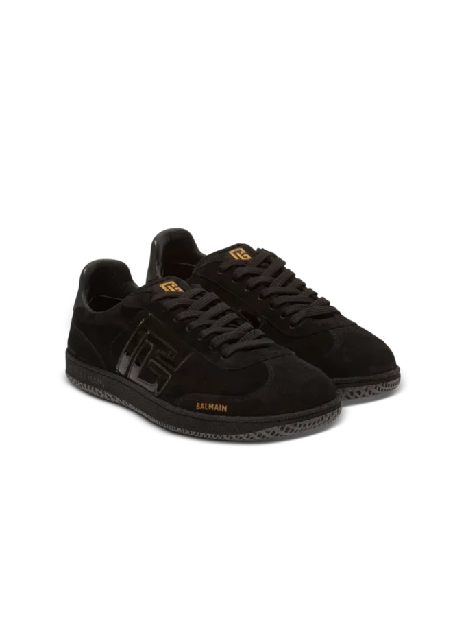 Baskets Balmain Swan en daim et cuir verni Baskets Balmain Swan en daim et cuir verni