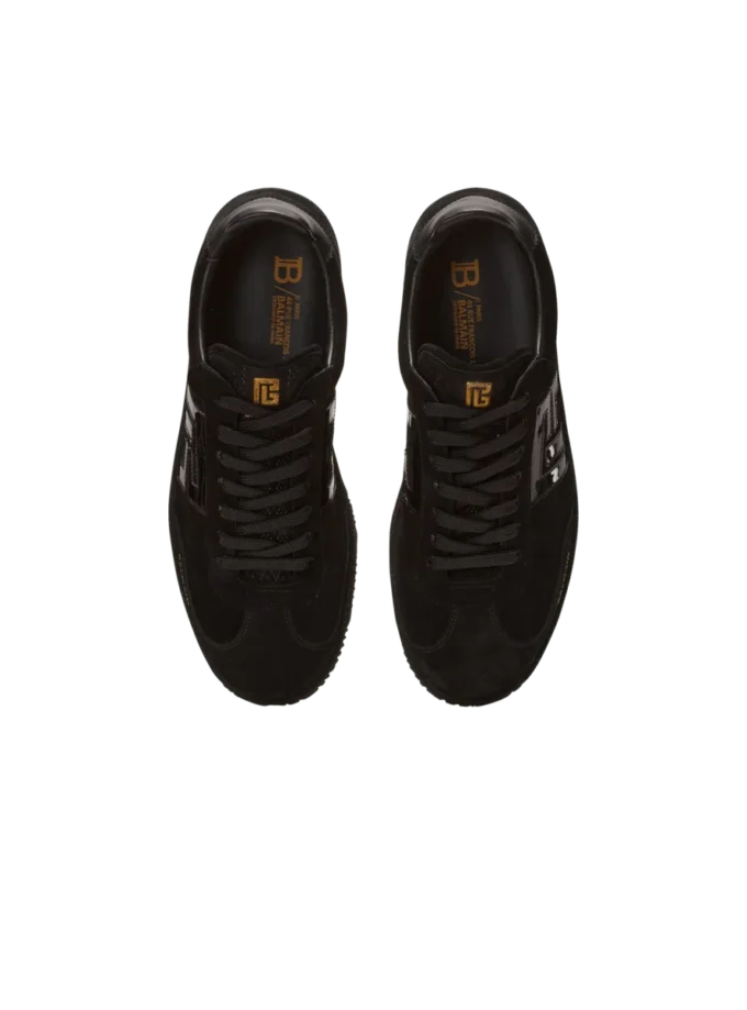 Baskets Balmain Swan en daim et cuir verni Baskets Balmain Swan en daim et cuir verni