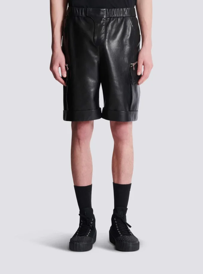Bermuda cargo en cuir Bermuda cargo en cuir