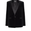 Blazer 1 bouton en velours et satin Blazer 1 bouton en velours et satin