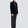 Blazer 1 bouton en velours et satin Blazer 1 bouton en velours et satin