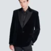 Blazer 1 bouton en velours et satin Blazer 1 bouton en velours et satin