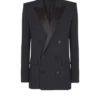 Blazer Grain de poudre à revers en satin Blazer Grain de poudre à revers en satin