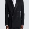Blazer Grain de poudre à revers en satin Blazer Grain de poudre à revers en satin