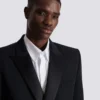 Blazer Grain de poudre à revers en satin Blazer Grain de poudre à revers en satin