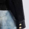 Blouson aviateur en tweed et cuir