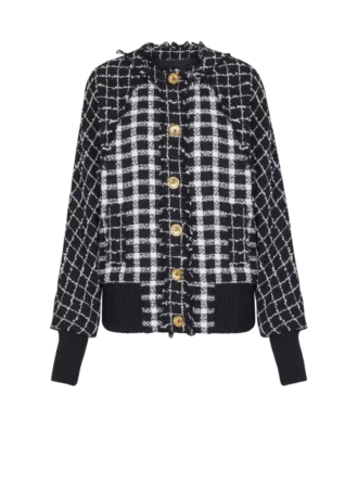Blouson bomber oversize en tweed mélangé Blouson bomber oversize en tweed mélangé