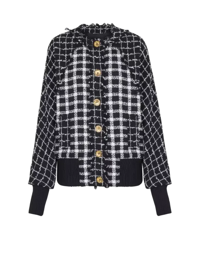 Blouson bomber oversize en tweed mélangé Blouson bomber oversize en tweed mélangé