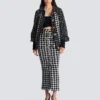 Blouson bomber oversize en tweed mélangé Blouson bomber oversize en tweed mélangé
