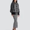 Blouson bomber oversize en tweed mélangé Blouson bomber oversize en tweed mélangé
