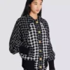 Blouson bomber oversize en tweed mélangé Blouson bomber oversize en tweed mélangé