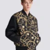 Blouson bomber réversible imprimé motif Chaînes Blouson bomber réversible imprimé motif Chaînes