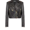 Blouson motard en cuir zippé Blouson motard en cuir zippé