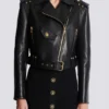 Blouson motard en cuir zippé Blouson motard en cuir zippé