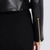 Blouson motard en cuir zippé Blouson motard en cuir zippé