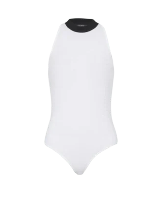 Body en maille monogrammé bicolore