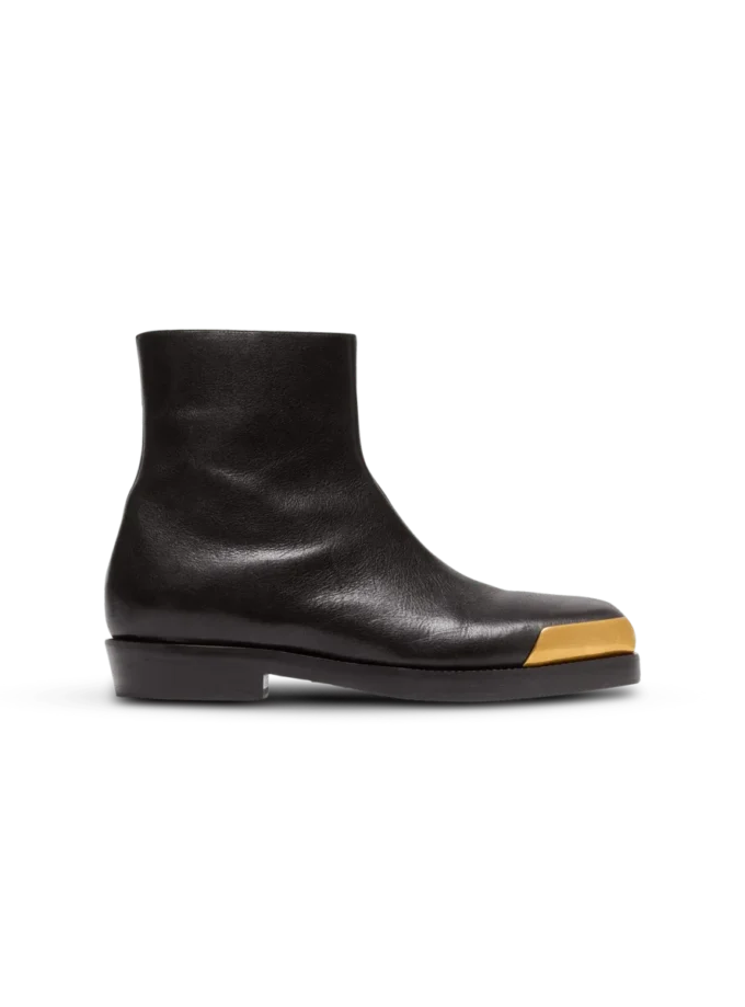 Bottes à bout carré en cuir texturé Bottes à bout carré en cuir texturé