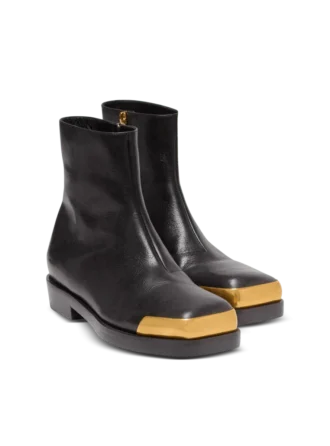 Bottes à bout carré en cuir texturé Bottes à bout carré en cuir texturé
