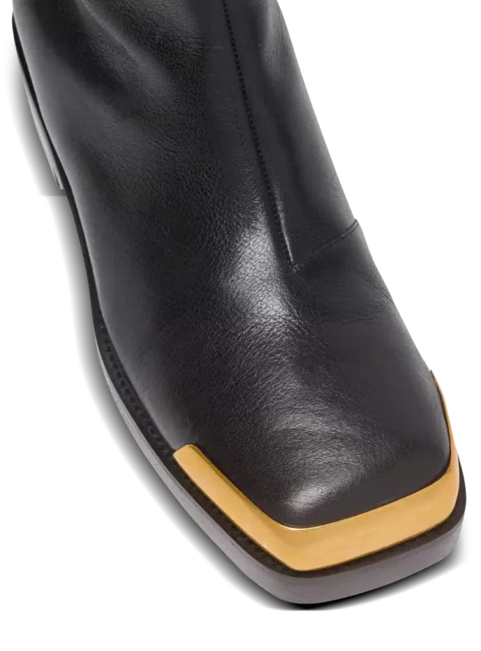Bottes à bout carré en cuir texturé Bottes à bout carré en cuir texturé