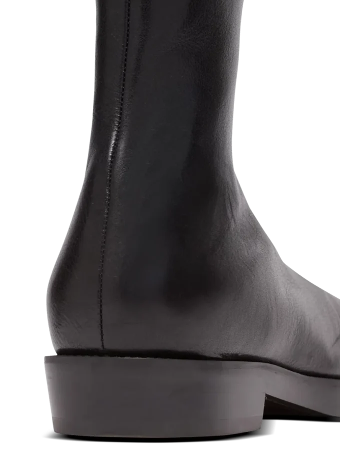Bottes à bout carré en cuir texturé Bottes à bout carré en cuir texturé