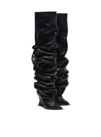 Bottes cuissardes à talons compensés
