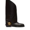 Bottes plates en cuir torsadé Bottes plates en cuir torsadé