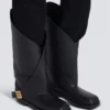 Bottes plates en cuir torsadé Bottes plates en cuir torsadé