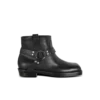 Bottines motardes en cuir de veau Bottines motardes en cuir de veau